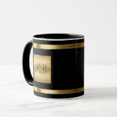 Classy Monogram Gold And Black Color マグカップ (正面左)