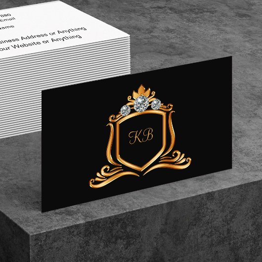 Classy Monogram Name Initials Business Cards 名刺