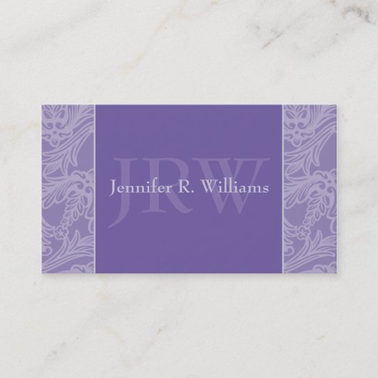 Classy Monogram Periwinkle名刺 名刺 (正面)