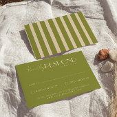 Classy Moss Green Old Money Fancy Wedding 出欠カード