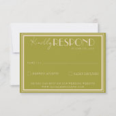 Classy Moss Green Old Money Luxury Wedding RSVP  (正面)