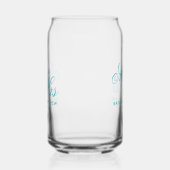 Classy Mr and Mrs wedding personalized azure blue ガラス缶 (左)