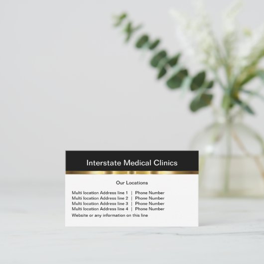 Classy Multiple Location Medical Office 名刺 (スタンド正面)