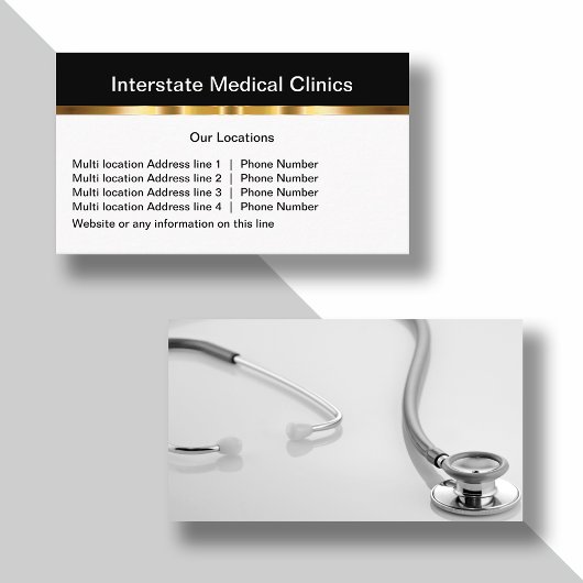 Classy Multiple Location Medical Office 名刺