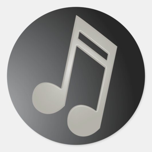 Classy Music Noteステッカー ラウンドシール (正面)