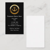 Classy Nautical Anchor Theme Business Cards 名刺 (正面/裏面)