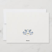 Classy Navy Blue Happy Hanukkah 1写真フローラ シーズンカード (裏面)