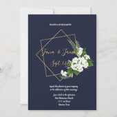 Classy Navy Geometric 結婚's(英語) 招待状 (正面)