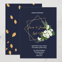 Classy Navy Geometric 結婚's(英語) 招待状