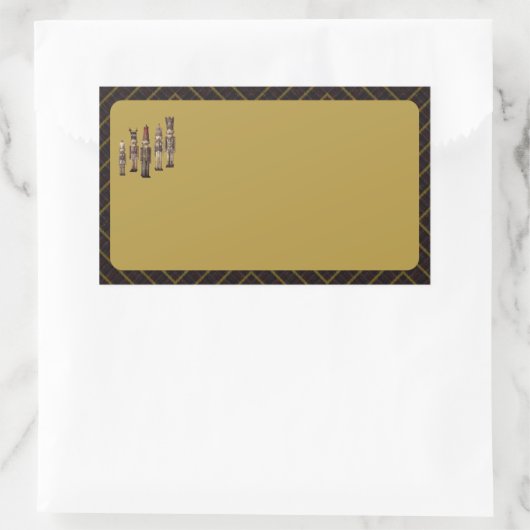 Classy Nutcracker Soldiers Name Labels 長方形シール (バッグ)