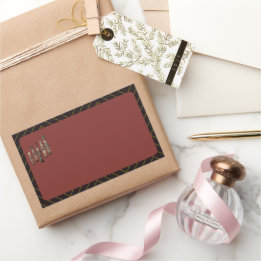 Classy Nutcracker Soldiers Name Labels Red 長方形シール