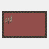 Classy Nutcracker Soldiers Name Labels Red 長方形シール (正面)