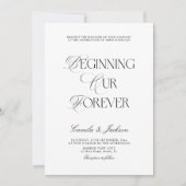 Classy Old Money Black and White Wedding 招待状 (正面)