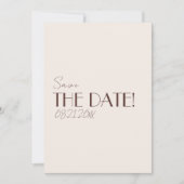 Classy Old Money Chocolate Brown Retro Wedding  セーブザデート (正面)