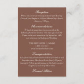 Classy Old Money Mocha Brown Ivory Wedding Details エンクロージャーカード (裏面)