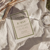 Classy Old Money Olive Green All In One Wedding 招待状