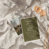 Classy Old Money Olive Green Luxury Wedding 招待状