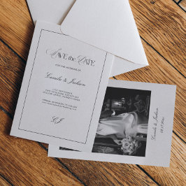 Classy Old Money Wedding Save the Date Photo 招待状