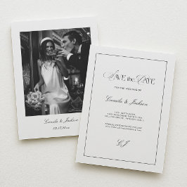 Classy Old Money Wedding Save the Date Photo 招待状