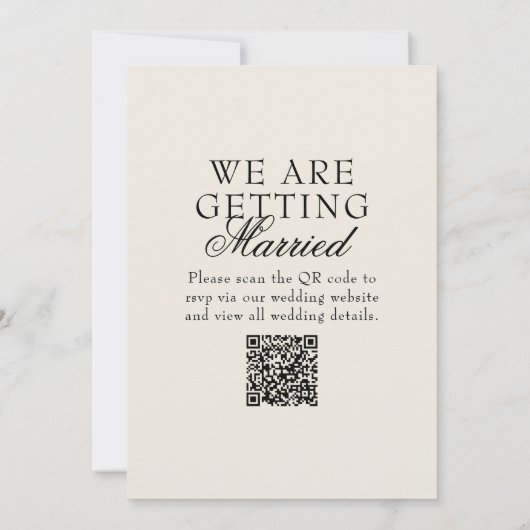 Classy Old Money Whimsical Retro QR Code Wedding 招待状 (裏面)