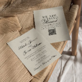 Classy Old Money Whimsical Retro QR Code Wedding 招待状