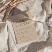 Classy Olive Green Fancy Retro QR Code Wedding 招待状