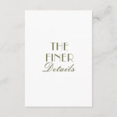 Classy Olive Green Old Money Fancy Wedding Details エンクロージャーカード (裏面)