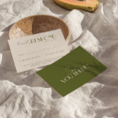 Classy Olive Green Old Money Luxury Wedding 出欠カード