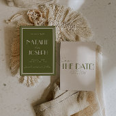 Classy Olive Green Old Money Whimsical Wedding セーブザデート