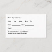 Classy Optician Ophthalmologist Appointment Cards 名刺 (裏面)