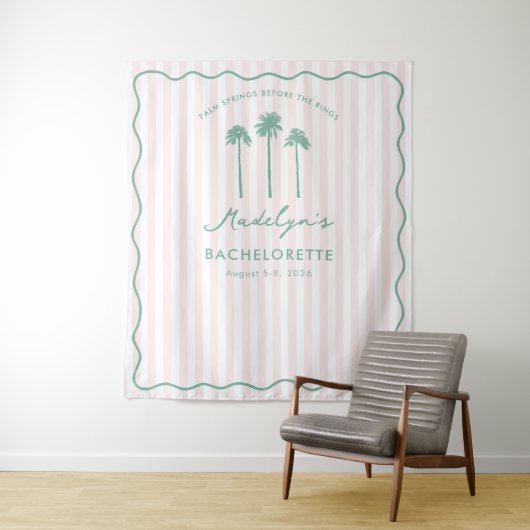 Classy Palm Springs Bachelorette Photo Backdrop タペストリー (インサイチュ)