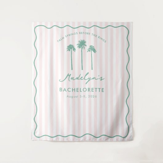 Classy Palm Springs Bachelorette Photo Backdrop タペストリー (正面)