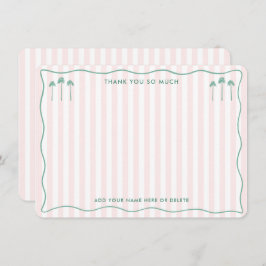 Classy Palm Springs Pink Green Bridal Shower サンキューカード