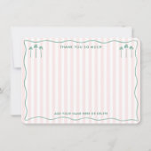 Classy Palm Springs Pink Green Bridal Shower サンキューカード (正面)