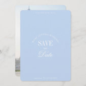Classy Pastel Blue Elegant Save the Date Card セーブザデート (正面/裏面)