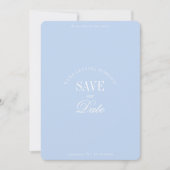 Classy Pastel Blue Elegant Save the Date Card セーブザデート (正面)