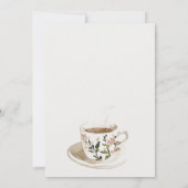 Classy Pastel Floral Tea Cup Wedding Tea Party 招待状 (裏面)