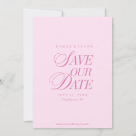 Classy Pastel Pink Elegant Save the Date Card セーブザデート
