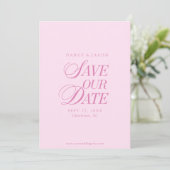 Classy Pastel Pink Elegant Save the Date Card セーブザデート (スタンド正面)