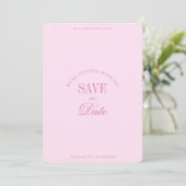 Classy Pastel Pink Elegant Save the Date Card セーブザデート (スタンド正面)