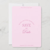 Classy Pastel Pink Elegant Save the Date Card セーブザデート (正面)