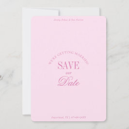 Classy Pastel Pink Elegant Save the Date Card セーブザデート