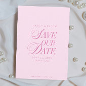 Classy Pastel Pink Elegant Save the Date Card セーブザデート