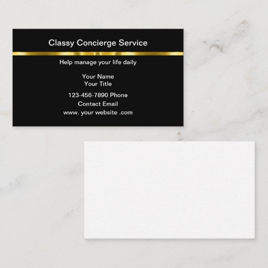 Classy Personal Concierge Business Cards Design 名刺 (正面/裏面)
