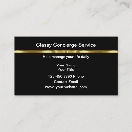 Classy Personal Concierge Business Cards Design 名刺 (正面)