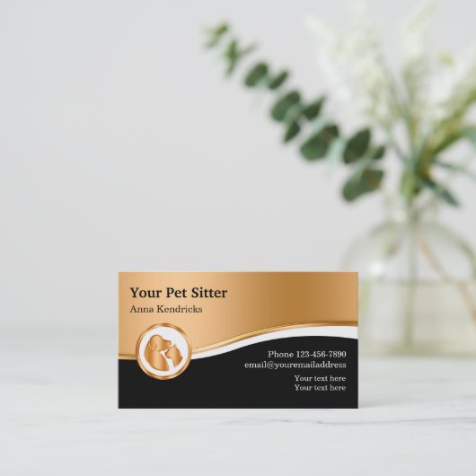 Classy Pet Service Business Cards 名刺 (スタンド正面)