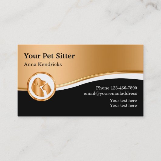 Classy Pet Service Business Cards 名刺 (正面)
