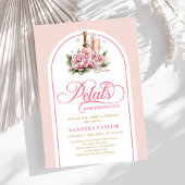 Classy petals and prosecco blush gold invitation 招待状