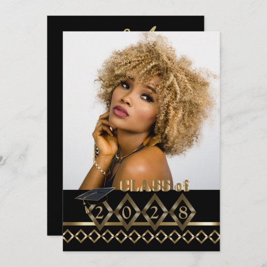 Classy Photo Graduation - 20XX招待状 招待状 (正面/裏面)