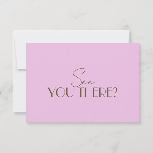 Classy Pink Grassland Old Money Luxury Wedding 出欠カード (裏面)